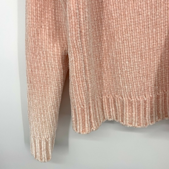 Dip Sweater Womens Size Small Pink V Neck Soft Chenille Pullover Long Sleeve - Picture 4 of 9